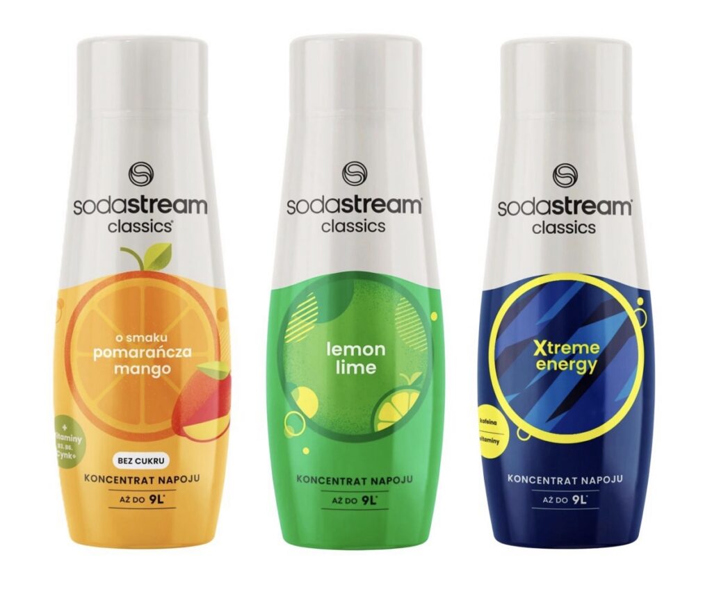 Syropy SodaStream zestaw 3 sztuki promocja Media Expert Pomarańcza Mango Energy