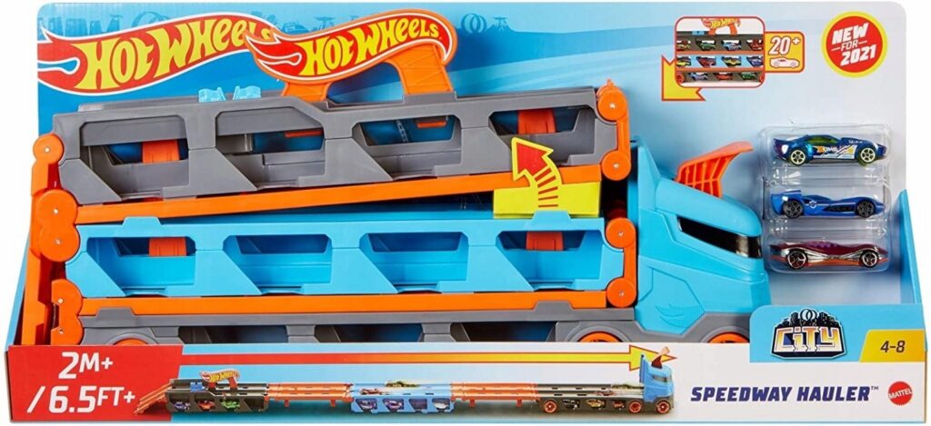 🏎️ Hot Wheels Transporter 2w1 + Tor 2m za jedyne 102 zł! Hot Wheels transporter autek 2w1 rozkładany tor wyścigowy 2m 3 autka Mattel promocja Allegro Smart Weeks 102 zł