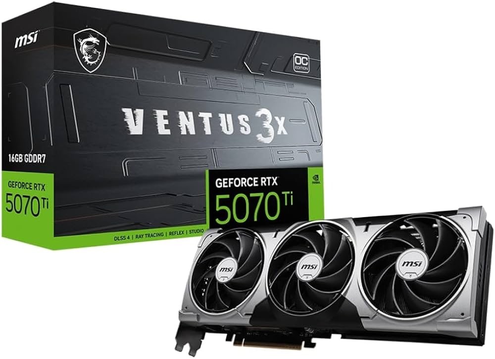 🎮 MSI GeForce RTX 5070 Ti 16G VENTUS 3X OC za 3899 zł na Amazon.pl! Karta graficzna MSI GeForce RTX 5070 Ti 16G VENTUS 3X OC 16GB GDDR7 architektura Blackwell chłodzenie 3 wentylatory Amazon.pl Komputronik