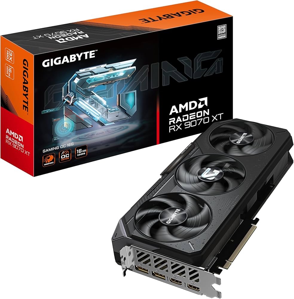Karta graficzna Gigabyte Radeon RX 9070 XT GAMING OC 16G 16GB GDDR6 PCI-E 5.0 chłodzenie Windforce RGB Amazon.pl promocja 2899 zł