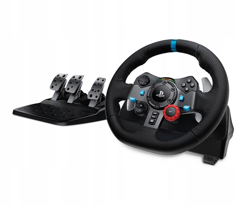 Kierownica Logitech G29 Driving Force zestaw z trzema pedałami do PC PS5 PS4 Force Feedback skórzane wykończenie promocja Allegro Smart Weeks 769 zł
