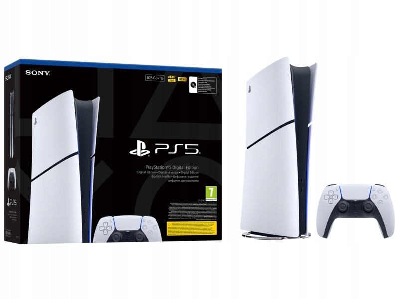 Konsola Sony PlayStation 5 Digital Slim biała kontroler DualSense dysk SSD 825GB Ray Tracing 4K promocja Allegro Smart Weeks 1899 zł