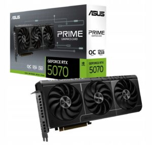 🎮 Asus GeForce RTX 5070 Prime OC za 2459 zł! Okazja Smart! Weeks na nową generację Karta graficzna Asus GeForce RTX 5070 Prime OC 12GB GDDR7 architektura NVIDIA Blackwell trzy wentylatory Axial-tech Allegro Smart Weeks 2459 zł