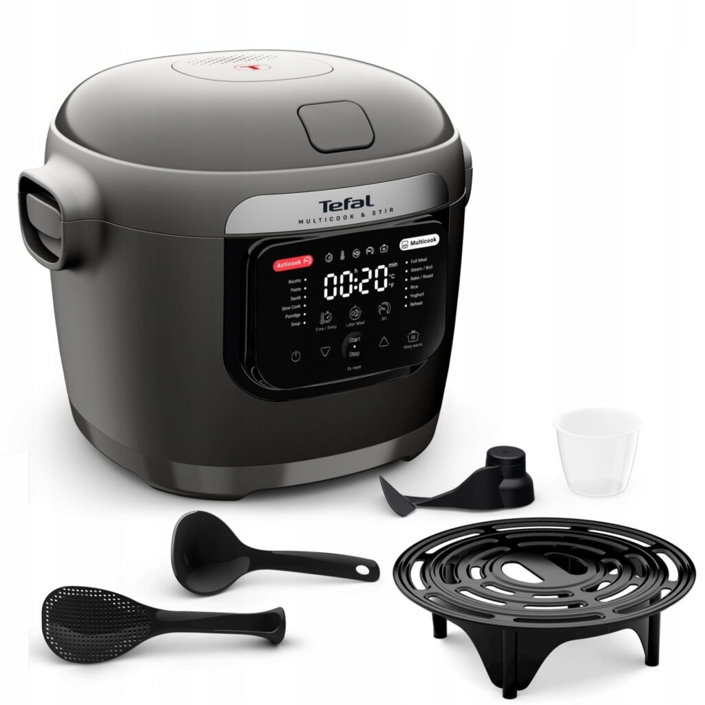 Multicooker Tefal Multicook and Stir MY720B czarny garnek elektryczny pojemność 6l 12 programów automatyczna łopatka mieszająca Allegro Smart Weeks 449 zł