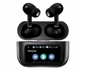 Słuchawki bezprzewodowe Silver Monkey Smart Buds Pro czarne dokanałowe ANC etui z wyświetlaczem LCD dotykowym Bluetooth 5.4 okazja Allegro Smart Weeks X-kom 59 zł