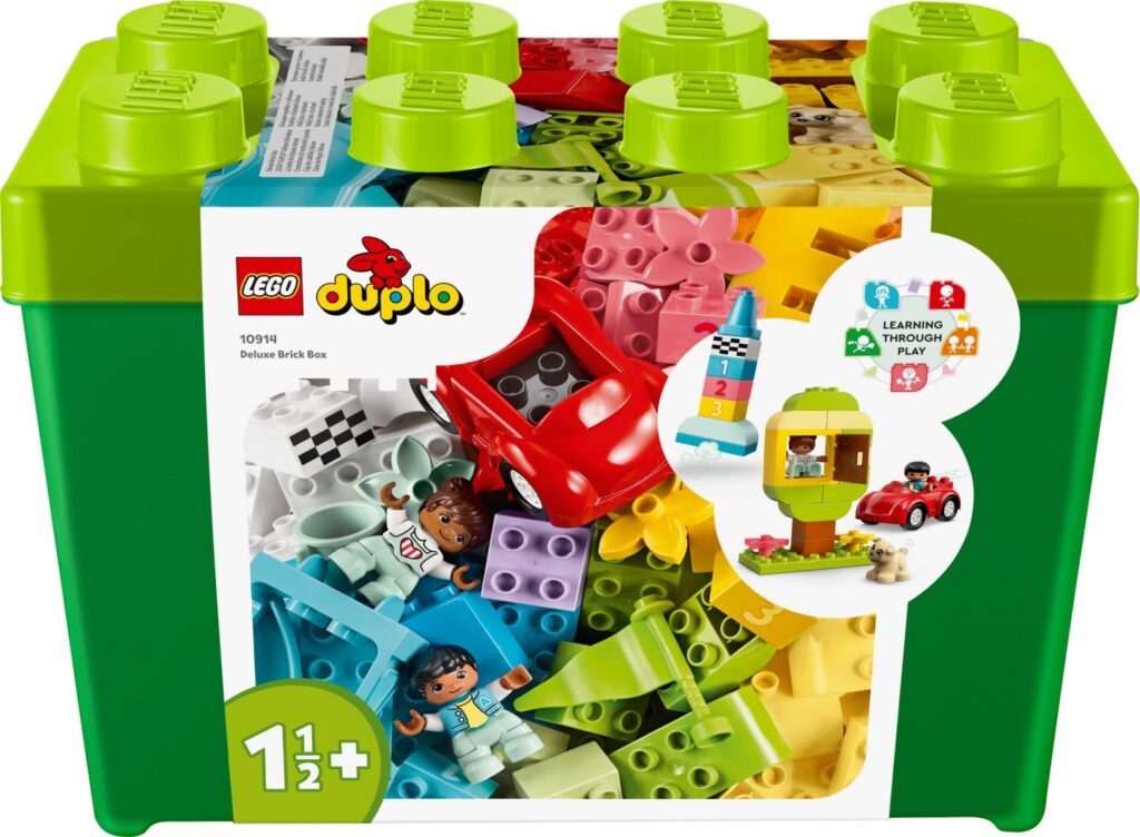 Klocki LEGO Duplo 10914 Klasyczne pudełko z klockami Deluxe 85 elementów żółty plastikowy pojemnik zabawka edukacyjna dla maluchów okazja Allegro Smart Weeks 130 zł⁠