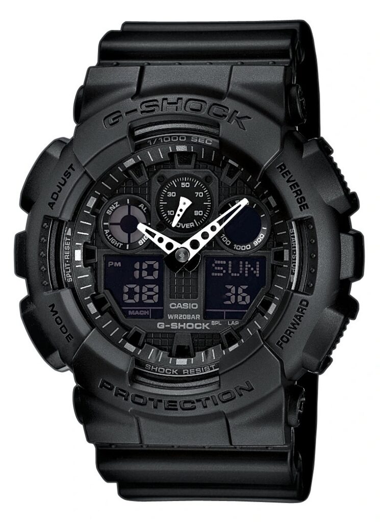 Zegarek męski Casio G-SHOCK Original GA-100-1A1ER czarny matowy odporny na wstrząsy analogowo cyfrowy wodoszczelny 200M okazja Allegro Smart Weeks 249 zł