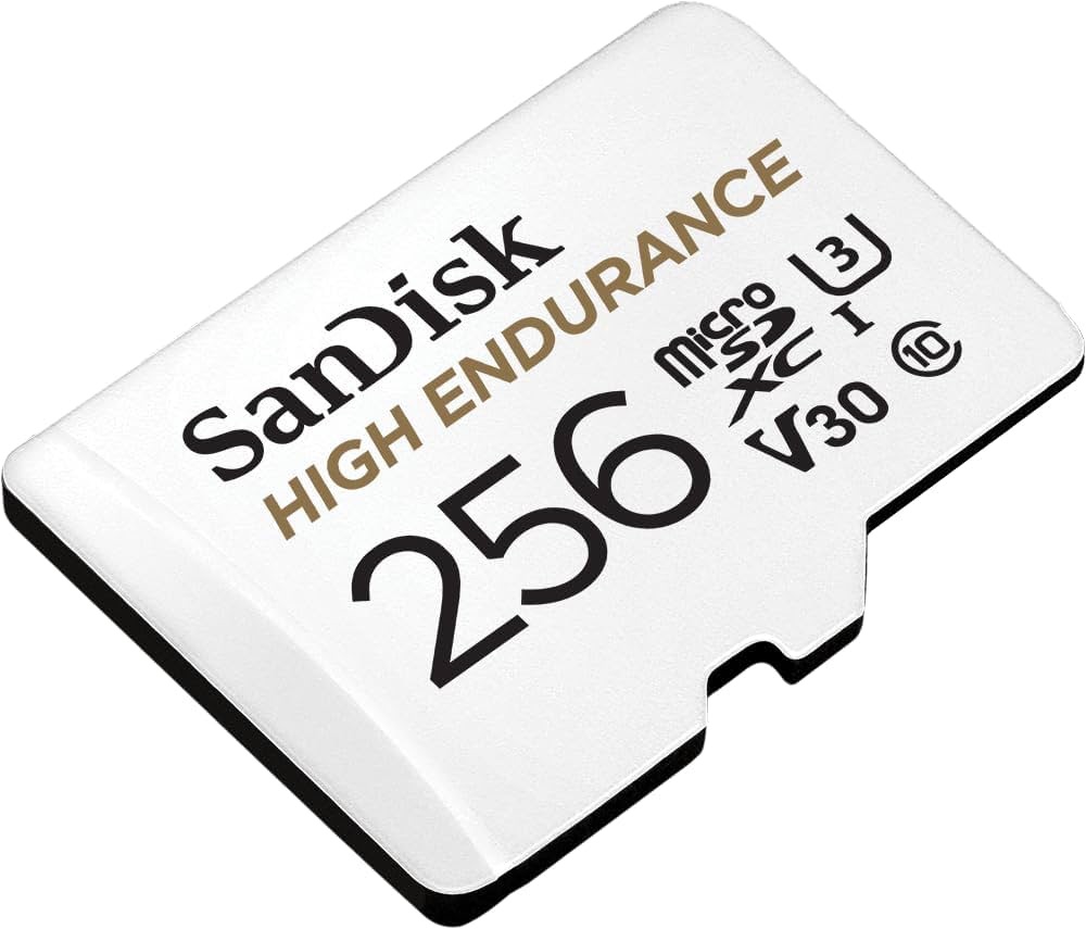 Karta pamięci SanDisk High Endurance microSDXC 256GB do kamer samochodowych i monitoringu adapter SD klasa 10 U3 V30 wideo 4K okazja Amazon.pl 143 zł⁠