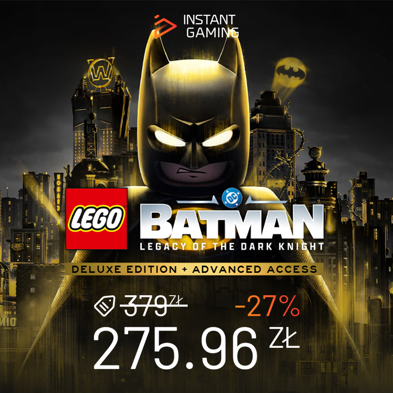 Gra komputerowa LEGO Batman Legacy of the Dark Knight Deluxe Edition klucz PC Steam wczesny dostęp pre-order Tumbler Bruce Wayne okazja Instant Gaming 276 zł