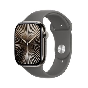 Smartwatch Apple Watch Series 10 GPS plus Cellular koperta 46mm tytan kolor naturalny pasek sportowy górska szarość odnowiony Apple CPO okazja Lantre 1629 zł