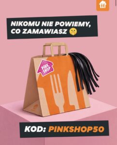 Kod rabatowy Pyszne pl PINKSHOP50 zniżka minus 50 zł zakupy online sklep erotyczny gadżety dla dorosłych PinkShop dostawa jedzenia i zakupów Pyszne okazja lipiec 2026
