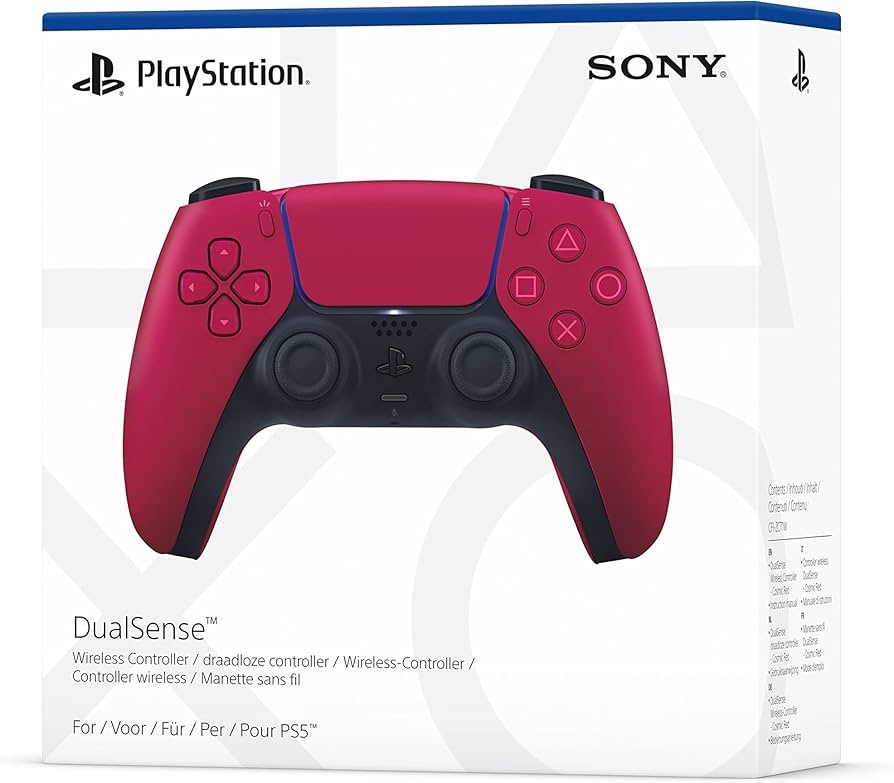 Oryginalny kontroler bezprzewodowy Sony DualSense Cosmic Red pad do konsoli PlayStation 5 PS5 PC czerwony wibracje haptyczne adaptacyjne triggery niska cena Amazon pl darmowa dostawa Prime okazja 2026
