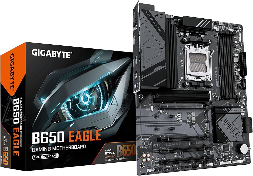Płyta główna Gigabyte GA-B650 EAGLE AM5 chipset AMD B650 pamięć RAM DDR5 gniazdo procesora Socket AM5 AMD Ryzen 7000 8000 9000 sekcja zasilania VRM slot PCIe 5.0 M.2 Q-Flash Plus podzespoły komputerowe okazja Amazon pl darmowa dostawa Prime 2026