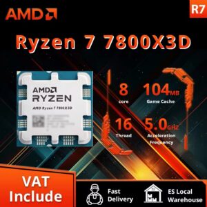 Procesor do gier AMD Ryzen 7 7800X3D gniazdo Socket AM5 architektura 5NM 8 rdzeni 16 wątków pamięć 3D V-Cache 96M Cache wersja TRAY bez wentylatora wysyłka z Polski darmowa dostawa wyprzedaż czerwcowa AliExpress okazja 2026 tanio podzespoły komputerowe