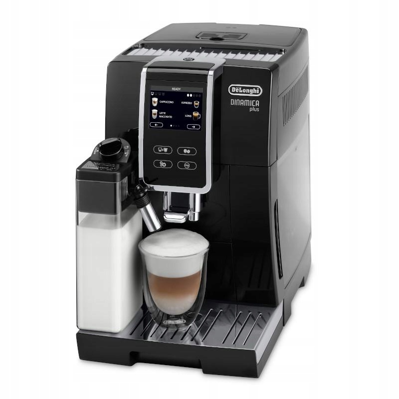 Ekspres automatyczny do kawy De'Longhi Dinamica Plus ECAM 370.70.B czarny kolorowy ekran dotykowy system spieniania mleka LatteCrema kawa ziarnista oficjalny sklep Allegro Days okazja darmowa dostawa Smart