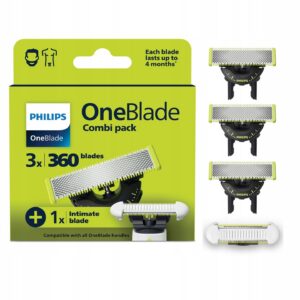 Wymienne ostrza do golarki Philips Oneblade 360 QP949/50 zestaw 4 sztuki w tym ostrze SkinProtect do ciała oryginalne części oficjalny sklep Allegro tanio darmowa dostawa Smart okazja