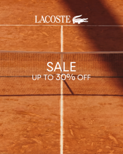 Markowa odzież Lacoste oficjalny kod rabatowy SALE30 zniżka minus 30 procent francuska marka premium koszulka polo bawełna petit pique kolekcja wiosna lato buty sneakery krokodyl wyprzedaż butik online stacjonarnie tanio okazja