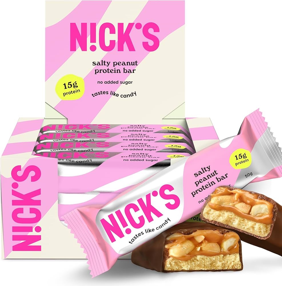 Batony proteinowe NICKS Keto Peanut Caramel karmel orzechowy zestaw 12 sztuk bez dodatku cukru bezglutenowe niskowęglowodanowe low carb erytrytol odżywki i przekąski sportowe okazja cenowa Amazon pl darmowa dostawa Prime
