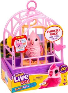 Interaktywny ptaszek w klatce Little Live Pets My Really Real Bird model Rosie kolorowy ptak powtarza słowa gwiżdże melodie reaguje na dotyk ponad 20 dźwięków zabawka sensoryczna dla dzieci okazja Amazon pl darmowa dostawa Prime