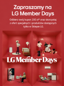 Promocja LG Member Days czerwiec 2026 oficjalny sklep LG okazje dla zalogowanych telewizory OLED QNED soundbar LG S80TY taniej o 65 procent zwrot na konto BLIK do 900 zł darmowa dostawa raty 0 procent bony rabatowe w panelu klienta tanio okazja