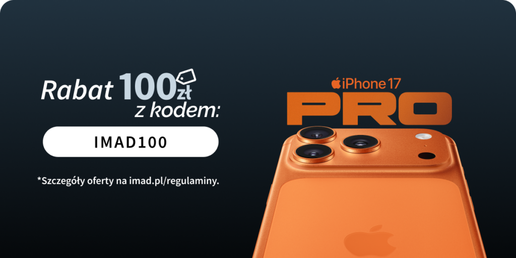Smartfon Apple iPhone 17 Pro 256GB oficjalna dystrybucja iMad kod rabatowy IMAD100 zniżka minus 100 zł nowa seria iPhone 17e oraz 17 specyfikacja cena salony Warszawa Kraków Wrocław okazja tanio