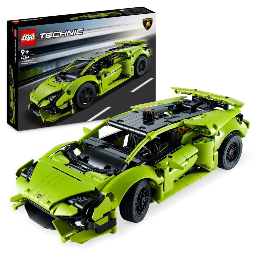 Zielony zabawkowy model samochodu z klocków do zbudowania LEGO Technic 42161 Lamborghini Huracán Tecnica na prezent dla dziecka i fana motoryzacji 806 sztuk Amazon darmowa dostawa