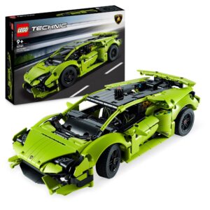 Zielony zabawkowy model samochodu z klocków do zbudowania LEGO Technic 42161 Lamborghini Huracán Tecnica na prezent dla dziecka i fana motoryzacji 806 sztuk Amazon darmowa dostawa