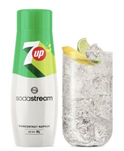Zielona butelka syrop SodaStream 7UP 440 ml koncentrat do saturatora Media Expert promocja tani napój gazowany do zrobienia w domu ekologia