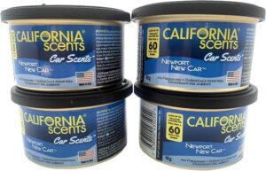 Zestaw 4 odświeżaczy powietrza do samochodu California Scents zawieszki czarno niebieskie długotrwały zapach promocja Amazon darmowa dostawa