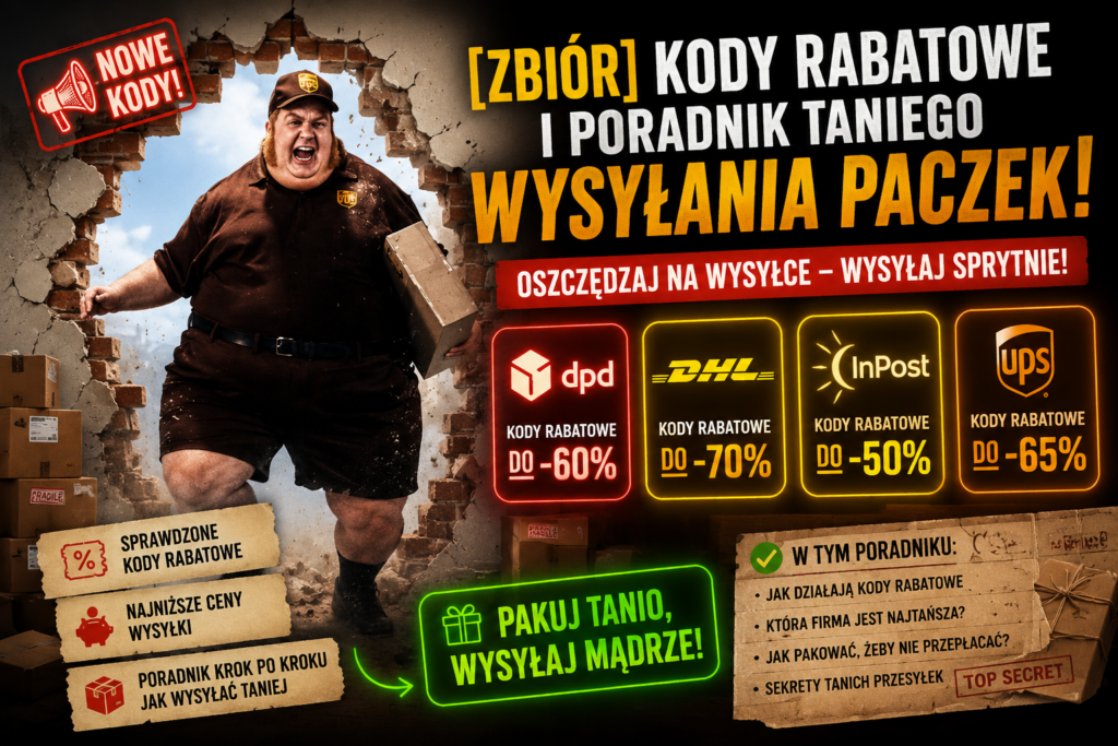 Kody rabatowe na przesyłki kurierskie DPD DHL InPost furgonetka tanie wysyłanie paczek