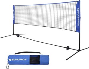 Siatka do badmintona tenisa siatkówki SONGMICS 4 metry czarna przenośna zestaw do ogrodu Amazon promocja