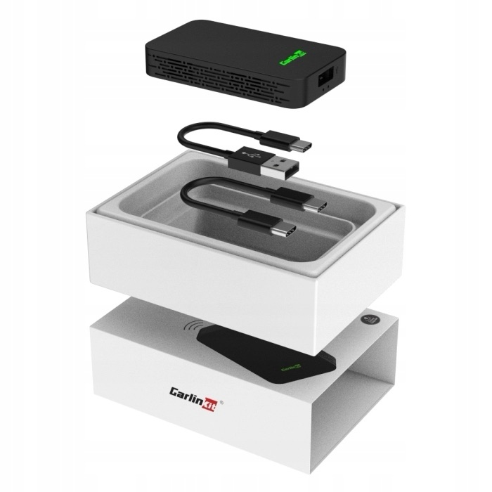 Bezprzewodowy adapter Carlinkit 5.0 2Air-T Apple CarPlay Android Auto moduł WiFi Bluetooth promocja Allegro