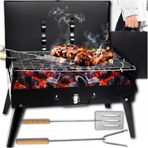 Składany grill turystyczny walizka BBQ przenośny na biwak piknik Allegro Smart promocja