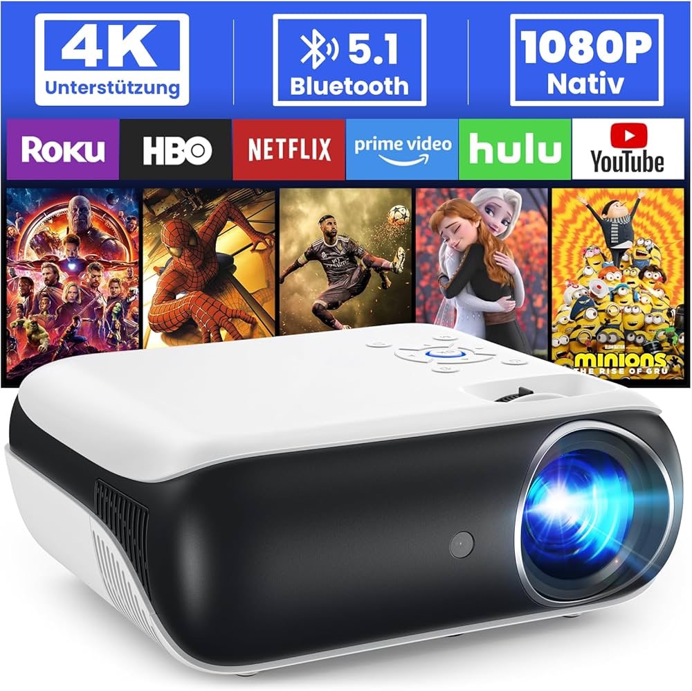 Projektor rzutnik HOPVISION Full HD 1080p kino domowe Bluetooth Amazon Prime promocja