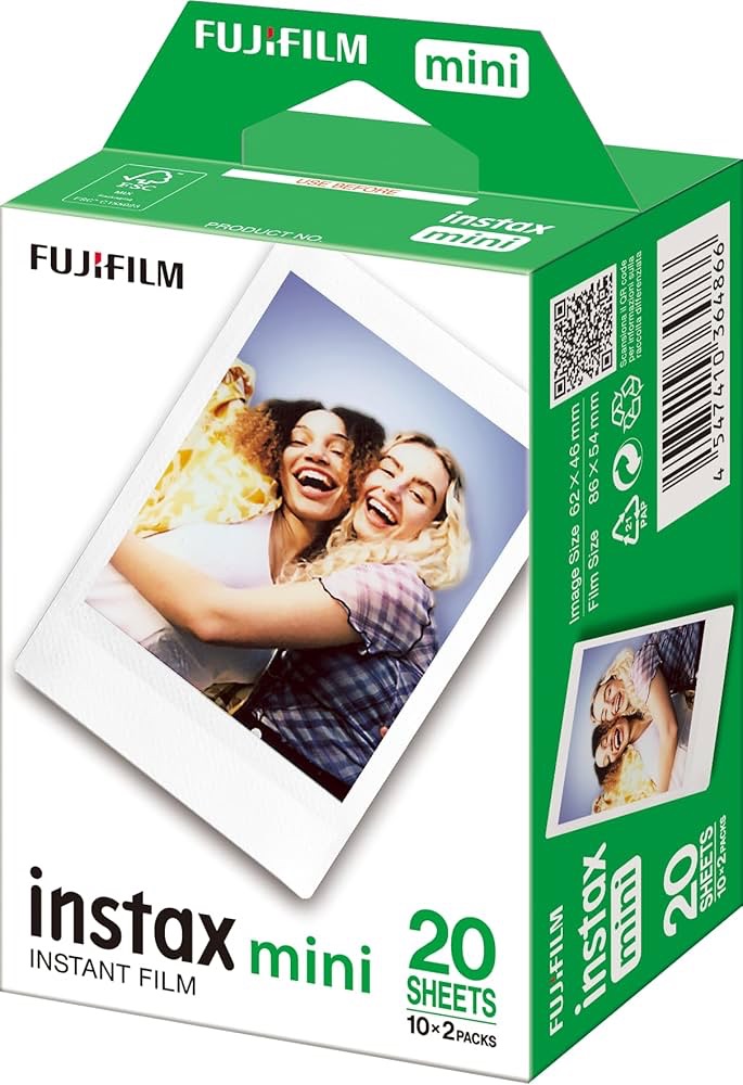 Wkłady klisze Fujifilm Instax Mini 20 sztuk białe ramki film ISO 800 Amazon Prime promocja