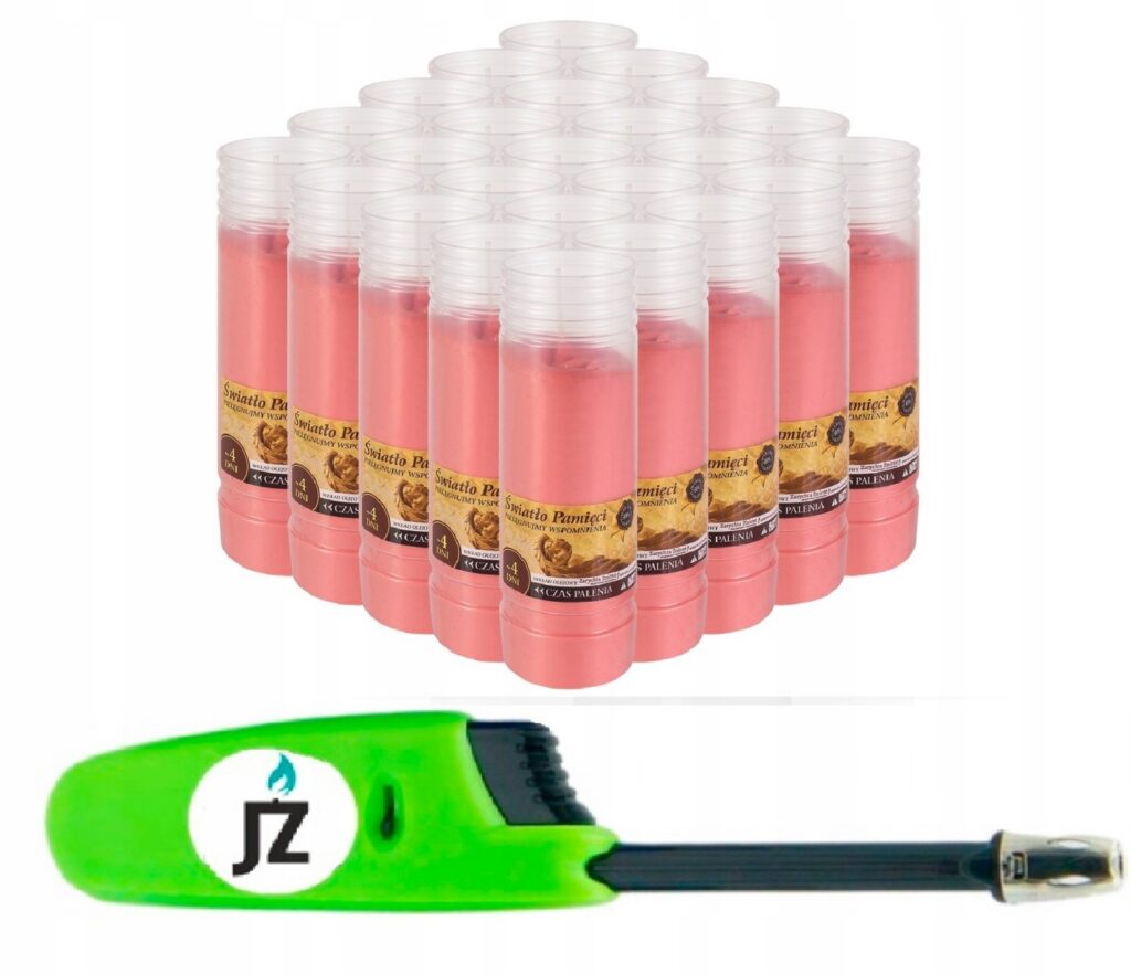Zestaw 20 wkładów olejowych do zniczy K3 96h zapalarka gratis Allegro Smart promocja
