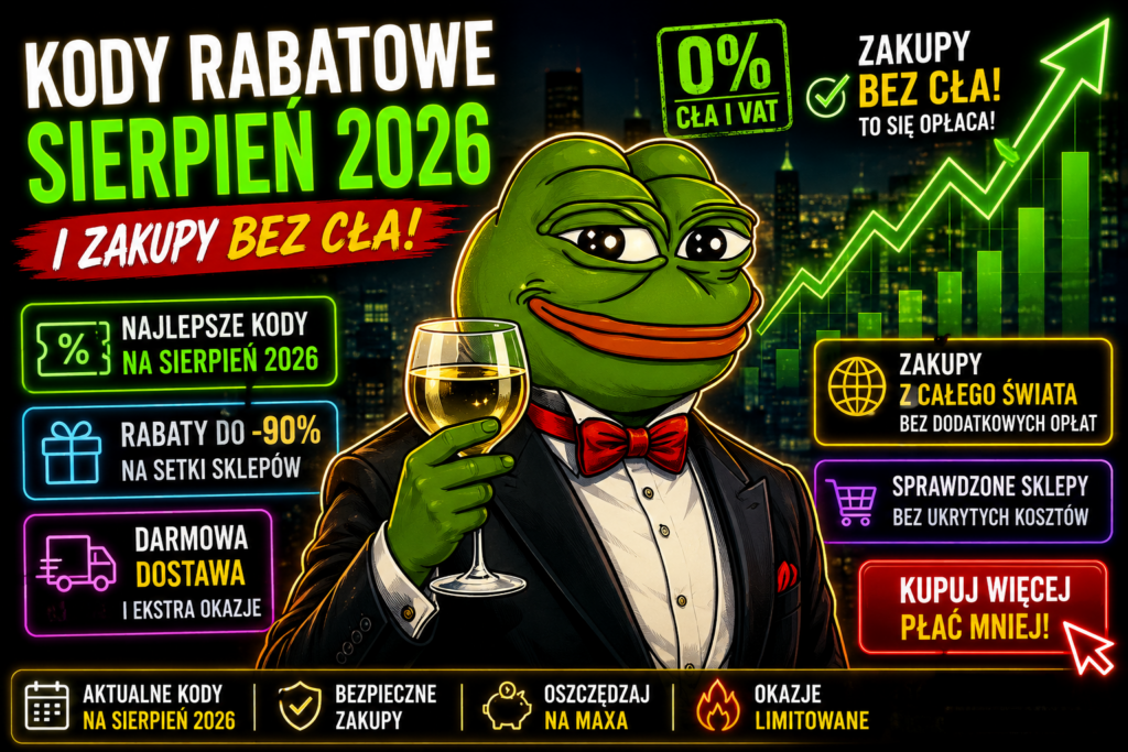 Kody rabatowe AliExpress sierpień 2026 darmowa dostawa brak cła promocja