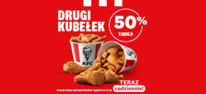 Promocja KFC drugi kubełek 50 procent taniej kurczaki