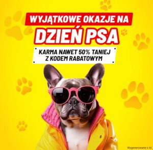 Promocja Dzień Psa w Media Expert karma do 50 procent taniej gratisy