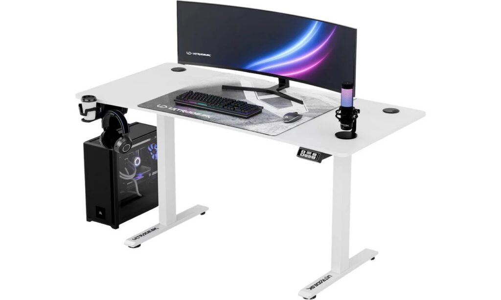 Biurko gamingowe Ultradesk Level V2 białe elektryczna regulacja x-kom promocja