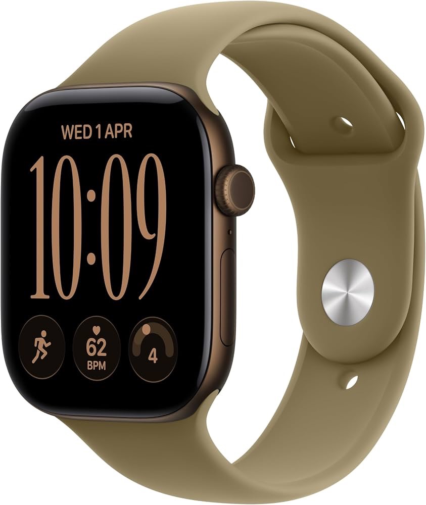 Smartwatch Apple Watch Series 12 42mm ciemny brąz pasek oliwkowy Amazon