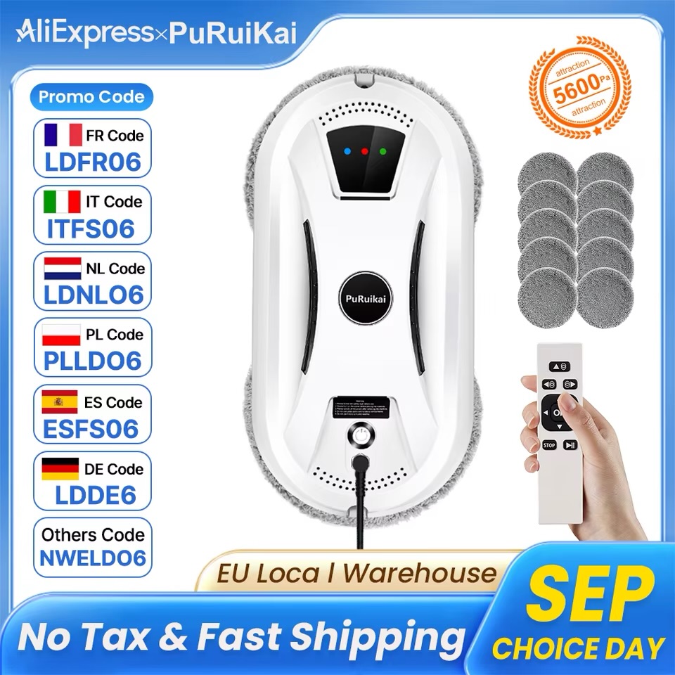 Robot do mycia okien PuRuiKai PRK-N361 pilot kod rabatowy FSPL06 AliExpress