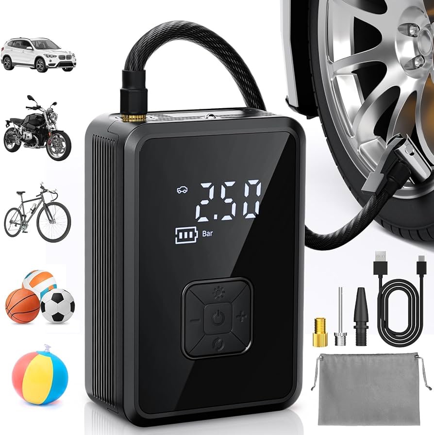 Bezprzewodowa pompka elektryczna kompresor Oasser 150 PSI akumulator powerbank LED Amazon Prime