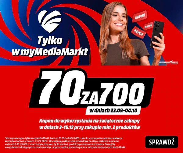 Promocja MediaMarkt aplikacja myMediaMarkt kupon 70 zł za każde wydane 700 zł