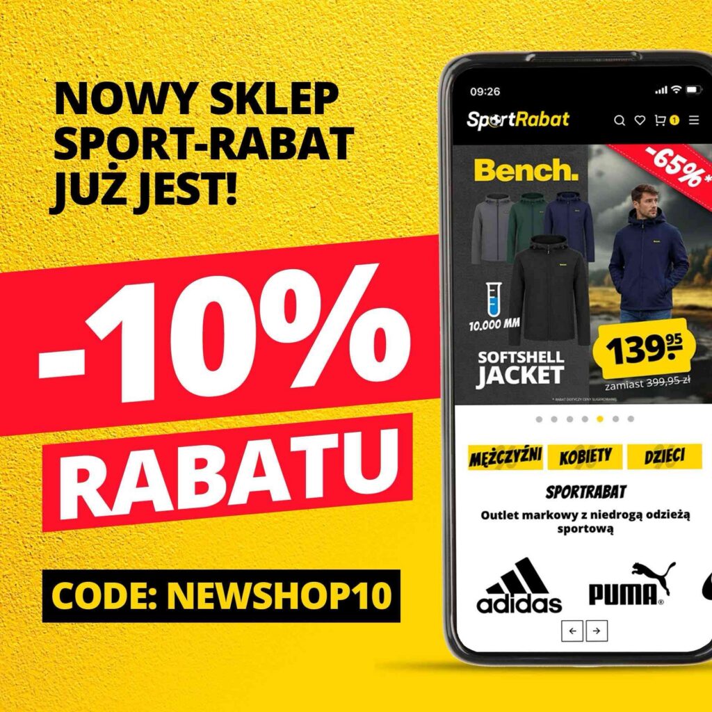 SportRabat kod rabatowy NEWSHOP10 10 procent zniżki na wszystko adidas FILA ellesse