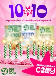 OneDayMore 10 urodziny promocja granole w tubach rabaty do 40 procent