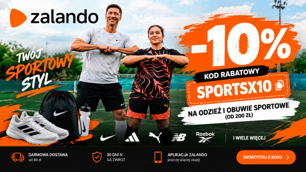 Zalando kod rabatowy SPORTSX10 10 procent rabatu na odzież obuwie sportowe tenis piłka nożnaZalando kod rabatowy SPORTSX10 10 procent rabatu na odzież obuwie sportowe tenis piłka nożna