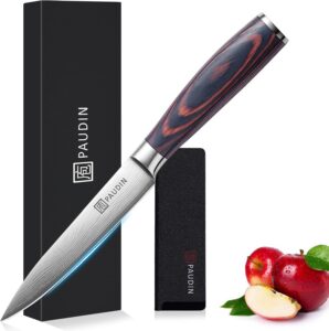 PAUDIN nóż uniwersalny szefa kuchni 13 cm niemiecka stal nierdzewna drewniana rękojeść Amazon Prime