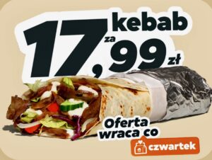 Pyszne pl promocja czwartek kebab za 17 99 zł tani obiad z dostawą