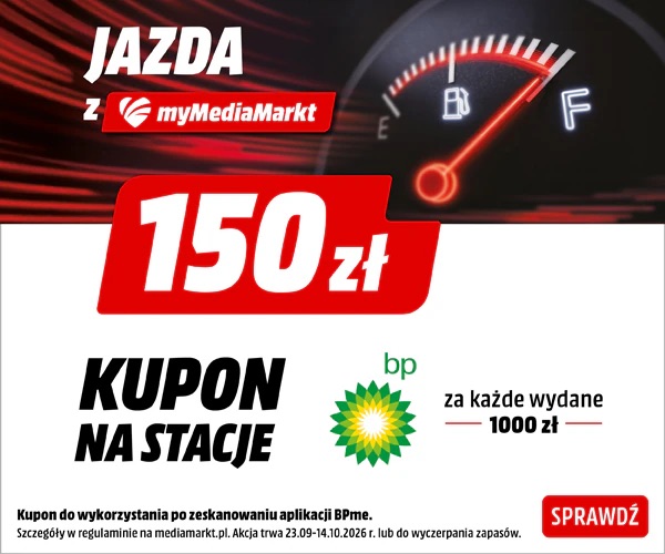 Media Markt promocja bon 150 zł do BP za każde 1000 zł kod TANKOWANIE26 małe AGD